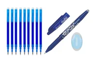 Przybory szkolne - Pióro Frixion 0,7 Niebieskie + 9 Wkładów Zamiennych Q-Connect + Gumka - miniaturka - grafika 1
