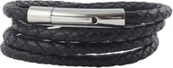 Naszyjniki męskie - König Design skórzany naszyjnik skórzany pasek skórzana bransoletka 7 mm męski naszyjnik 17 cm - 100 cm pleciony, długość: 100 centymetrów, kolor: czarny - miniaturka - grafika 1