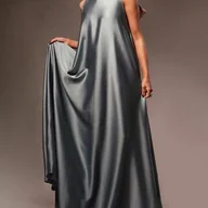 Sukienki - TEMU YY0310025 Damska Modna Sukienka z Wysokim Kołnierzykiem i Wiązaniem w Tył, Bez Rękawów, Kolorowa - miniaturka - grafika 1