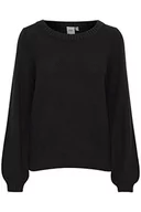 Swetry damskie - ICHI Sweter damski IHNOELLE LS, 200575/czarny solidny, M - miniaturka - grafika 1