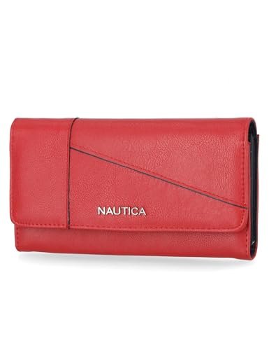 Nautica Money Manager RFID damski portfel kopertówka organizer (Fuego Red (Buff))