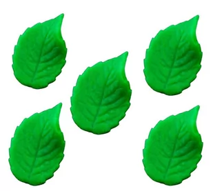 OZDOBNE LIŚCIE CUKROWE 4 cm zielone 100szt - Dodatki do ciast w proszku - miniaturka - grafika 1