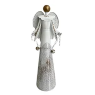 Ozdoby bożonarodzeniowe - ANIOŁ BIAŁA DEKORACJA ŚWIĄTECZNA ANIOŁ Z METALU - miniaturka - grafika 1