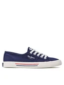 Trampki damskie - Pepe Jeans Tenisówki Brady W Basic PLS31287 Granatowy - miniaturka - grafika 1