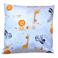 Pościel dla dzieci - Poszewka na poduszkę dziecięca bawełna SAFARI zwierzęta zebra żyrafa 40x40 - miniaturka - grafika 1