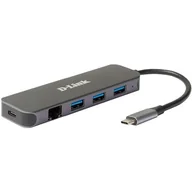 Huby USB - D-Link HUB USB DUB-2334 USB-C 1000MBit (DUB2334) - miniaturka - grafika 1
