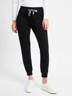 Spodnie damskie - DKNY Sport Damskie spodnie dresowe Kobiety Bawełna czarny jednolity, S - miniaturka - grafika 1