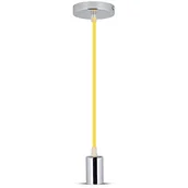 Oprawy, klosze i abażury - V-TAC Oprawa Wisząca V-TAC Chrom Metal Żółty przewód VT-7338 5 Lat Gwarancji SKU 3793 - miniaturka - grafika 1