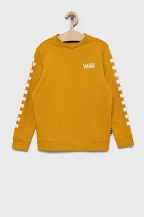 Bluzy dla chłopców - Vans bluza dziecięca kolor żółty z nadrukiem - grafika 1
