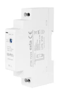 Zasilacz LED na szynę DIN 24V 15W DC TH-35 TYP: ZTM-15/24 ZAMEL - Zasilacze i transformatory - miniaturka - grafika 1