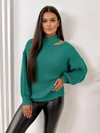 Swetry damskie - SWETER ELEKID TURKUSOWY UNI - Ubra - miniaturka - grafika 1