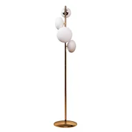 Lampy stojące - Podłogowa lampa Omi 1177 Zumaline okrągła metalowa biała złota - miniaturka - grafika 1