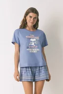 Piżamy damskie - women'secret piżama bawełniana kolor niebieski bawełniana 3132112 - miniaturka - grafika 1