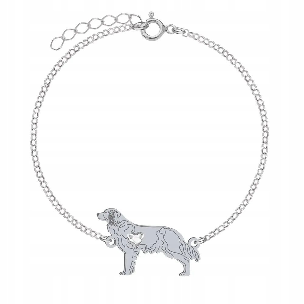 Bransoletka Srebrna z psem Płochacz Holenderski 925 Prezent Kobieta GRAWER