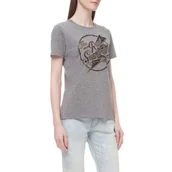 Koszulki i topy damskie - Koszulka damska Superdry Time Real Lace Entry szara z nadrukiem -M - miniaturka - grafika 1