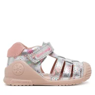 Buty dla dziewczynek - Sandały Biomecanics 252103 Srebrny - miniaturka - grafika 1