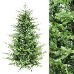 CHOINKA SZTUCZNA duża GĘSTA zielona PE ŚWIETK ALASKA 220 cm + STOJAK - Choinki - miniaturka - grafika 1