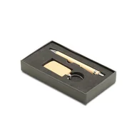 Długopisy - Zestaw długopis i brelok Ovar, brązowy - miniaturka - grafika 1