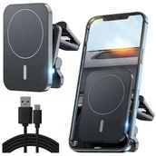 Uchwyty samochodowe do telefonów - Alogy Uchwyt samochodowy z ładowarka Qi MagSafe na kratkę 15W - miniaturka - grafika 1