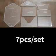 Rękodzieło - TEMU Akrylowy zestaw szablonów do portfela, 7 sztuk – Przezroczyste szablony do szycia do majsterkowania przy produkcji skórzanej galanterii i - miniaturka - grafika 1