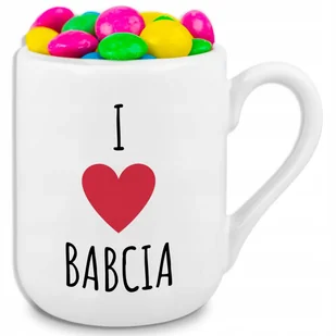 Kubek Coffe Biały I <3 BABCIA Prezent Dla Babci i Dziadka Pięne Wzory - Kubki - miniaturka - grafika 1