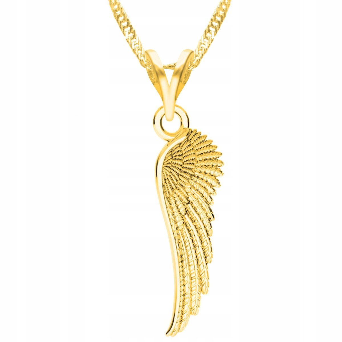 Złoty Naszyjnik Skrzydło Anioła Niebiańskie Skrzydła Aniołek SREBRO 925