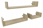Regały - Półki wiszące ścienne regał na książki zestaw 40/60/80 3 sztuki dąb sonoma - miniaturka - grafika 1