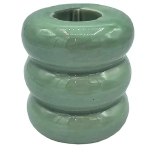 Świecznik stołowy nowoczesny ceramiczny zielony - Świeczniki - miniaturka - grafika 1