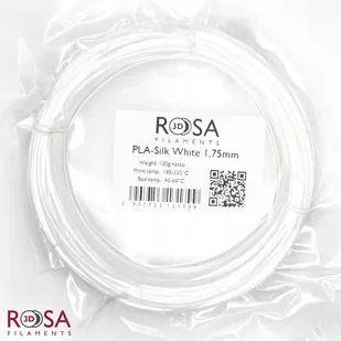 Filament ROSA 3D PLA SILK 1,75mm 100 g Biały White - Filamenty i akcesoria do drukarek 3D - miniaturka - grafika 1