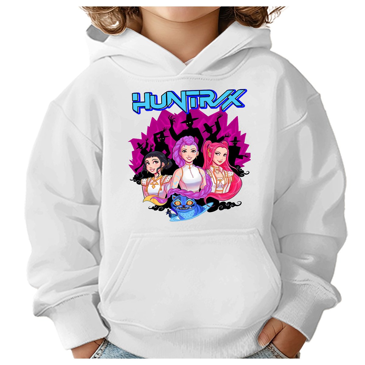 BLUZA DZIECIĘCA KPOP DEMON HUNTERS HUNTRIX 146-152 Z KAPTUREM BAWEŁNIANA