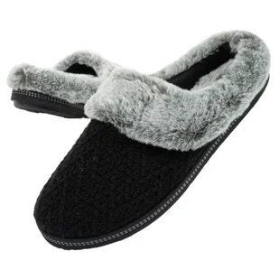 Kapcie damskie Skechers laczki [167225/BLK] ocieplane-37 - Kapcie damskie - miniaturka - grafika 1