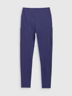 Legginsy - Damskie legginsy treningowe 4F 4FWSS25TFTIF304 - granatowe - miniaturka - grafika 1