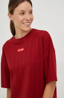 Koszulki sportowe damskie - Puma t-shirt bawełniany Puma x Coca Cola kolor czerwony - grafika 1