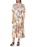 Sukienki - Springfield Damska sukienka midi w kwiaty, beżowa, 10, BEŻOWY, 64 - miniaturka - grafika 1