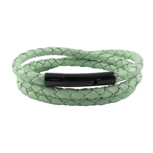 König Design skórzany naszyjnik skórzany pasek skórzana bransoletka 6 mm męski naszyjnik 17 cm - 100 cm pleciony, długość: 90 centymetrów, kolor: miętowy zielony - Naszyjniki męskie - miniaturka - grafika 1