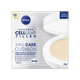 Nivea Hyaluron Cellular Filler 3in1 Care Cushion SPF15 01 Light 15g 108135-uniw - Podkłady do twarzy - miniaturka - grafika 1