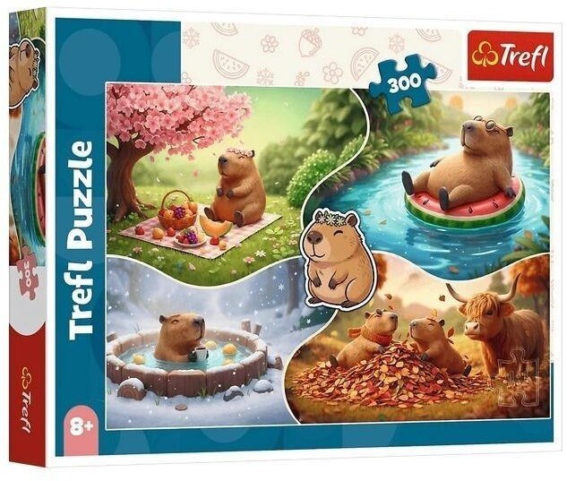 Trefl Puzzle 300 Cztery pory roku z kapibarami