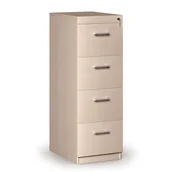 Szafy biurowe - B2B Partner Drewniana szafa kartotekowa, 4 szuflady, brzoza kart 4x4 briza - miniaturka - grafika 1