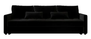 Czarna welurowa sofa rozkładana W3-M28 - Sofy i kanapy Czarna welurowa sofa rozkładana W3-M28 - Sofy i kanapy - miniaturka - grafika 1