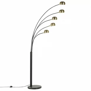 Lumarko Lampa Podłogowa Regulowana Metalowa Czarny Ze Złotym Flinders - Lampy stojące - miniaturka - grafika 1