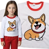 Piżamy dla dziewczynek - Piżama dziecięca Wesoły Pies Corgi 86/92 - VoloDonum - miniaturka - grafika 1