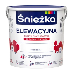 Farba akrylowa ELEWACYJNA 2.5 l Biały ŚNIEŻKA - Farby zewnętrzne - miniaturka - grafika 1