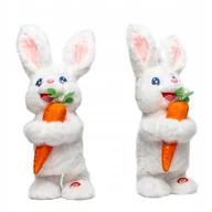 Zabawki interaktywne dla dzieci - Królik Zając Z Marchewką Interaktywny Tańczy Gra Powtarza Mówi - miniaturka - grafika 1