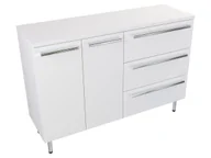 Szafki łazienkowe - Szafka Stojąca Z Blatem ATH 120 cm DS Prawa - Biały Mat - Uchwyty Chromowane - miniaturka - grafika 1