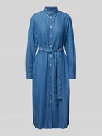Sukienki - Sukienka jeansowa z kołnierzykiem typu button down - miniaturka - grafika 1