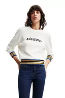 Swetry damskie - Desigual Sweter damski, biały, XL - miniaturka - grafika 1