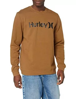 Swetry męskie - Hurley Hurley Męski sweter Sudadera brązowy Lt British Tan S CW7488 - grafika 1