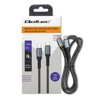 Kable komputerowe i do monitorów - QOLTEC 52357 USB 2.0 type C Cable USB 2.0 type C 100W QC 3.0 PD 1m Black - miniaturka - grafika 1