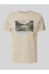 T-shirt z nadrukiem z logo - camel active - Koszulki męskie - miniaturka - grafika 1