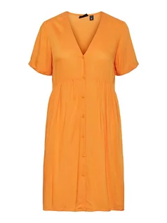 Sukienki - Pieces Sukienka w kolorze pomarańczowym - grafika 1